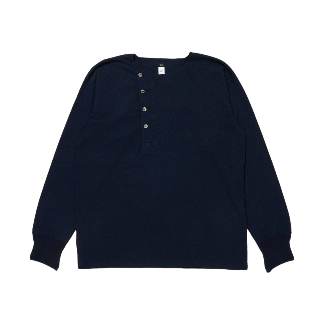 - Taiga Takahashi Lot.618 Side Henley Neck Shirt Navy