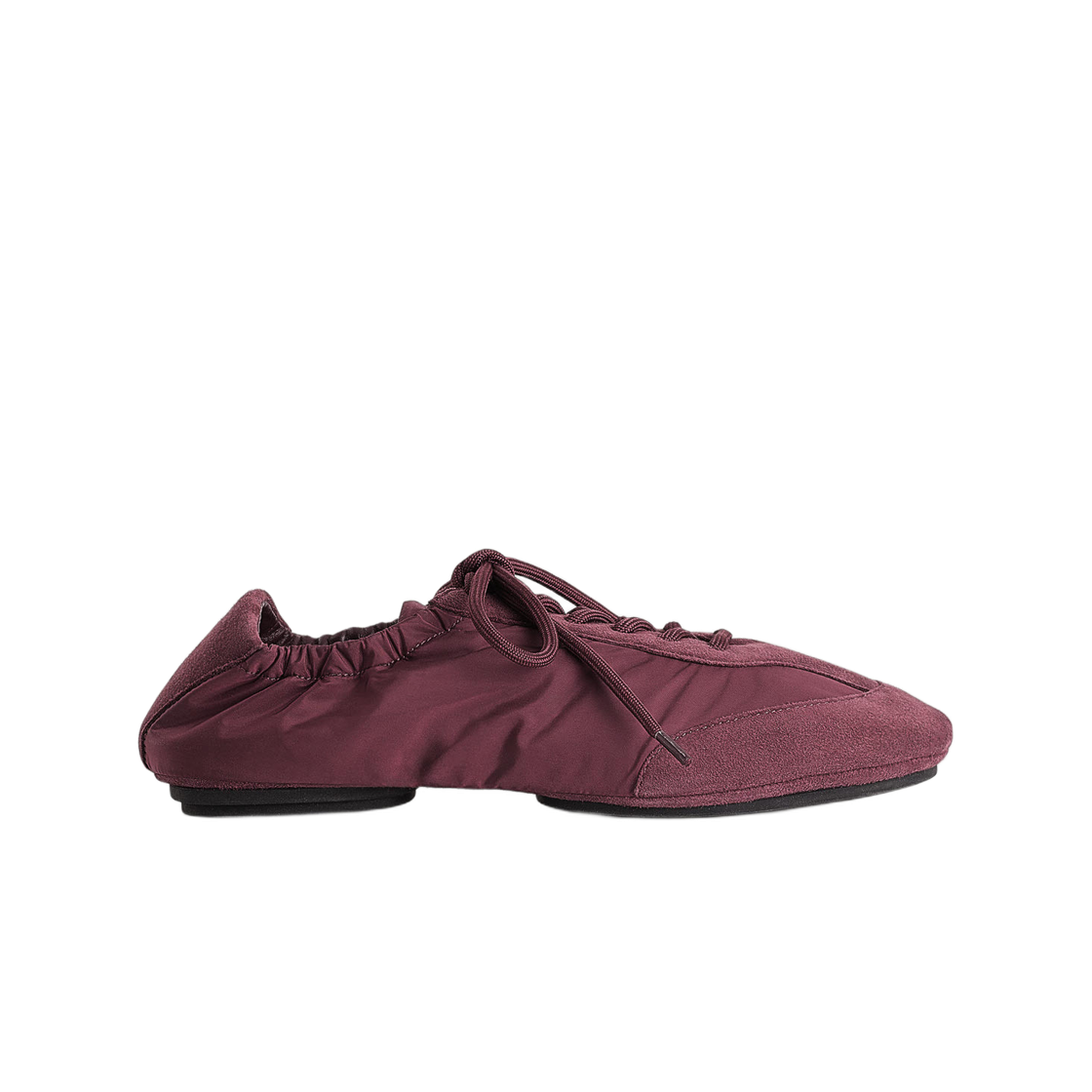 1325403001 (W) COS Suede Nylon Ballet Trainers Bordeaux