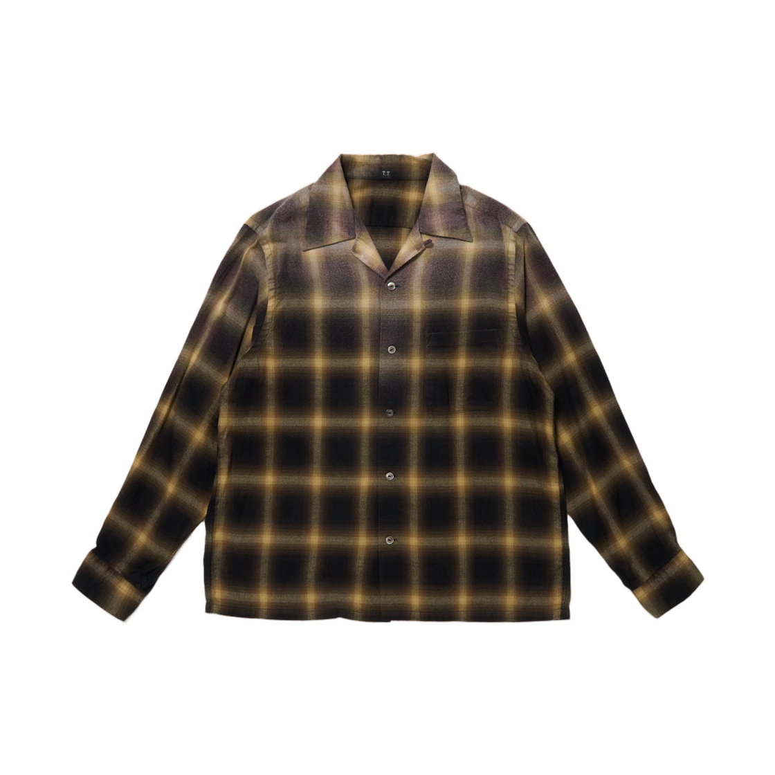 - Taiga Takahashi Lot.101 Open Collar Shirt Bleached Beige Plaid