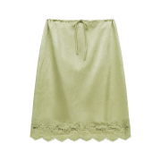 Margarin Fingers Lace Jacquard Skirt Olive