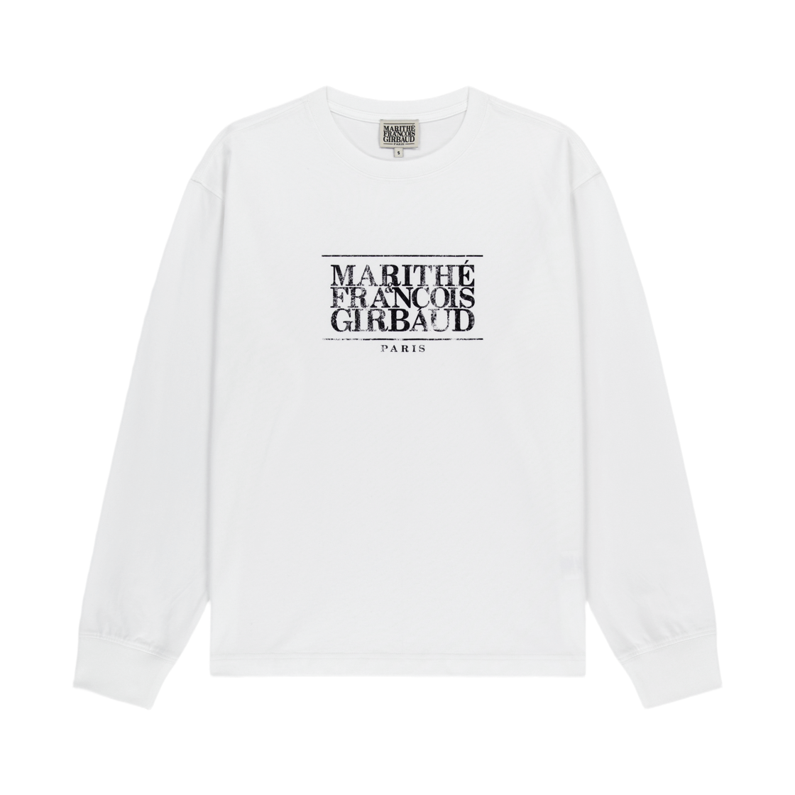 마리떼 프랑소와 저버 크랙 클래식 로고 롱슬리브 티셔츠 화이트(Marithe Francois Girbaud Crack Classic Logo Long Sleeve T-Shirt White)
