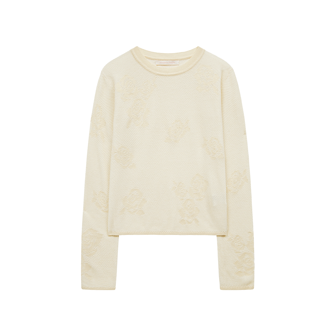 MF2613KN001MCRFR Margarin Fingers Rose Jacquard Knit Cream