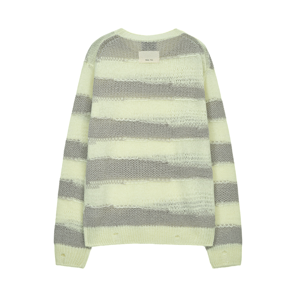 마뗑킴 텍스처 블록 스트라이프 니트 풀오버 라이트 옐로우(Matin Kim Texture Block Stripe Knit Pullover In Light Yellow) - 2