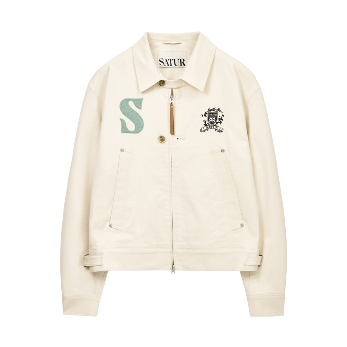 세터 크레스트 로고 칼라 자켓 크림(SATUR Crest Logo Collar Jacket Cream)