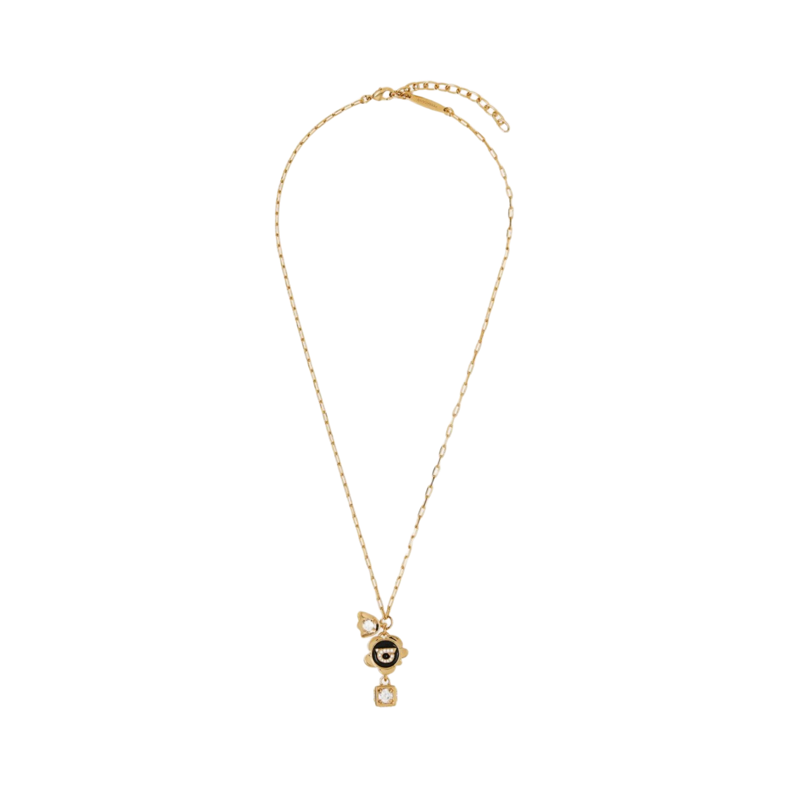 760936-790700 (W) Ferragamo Gancini Charm Necklace Gold Black