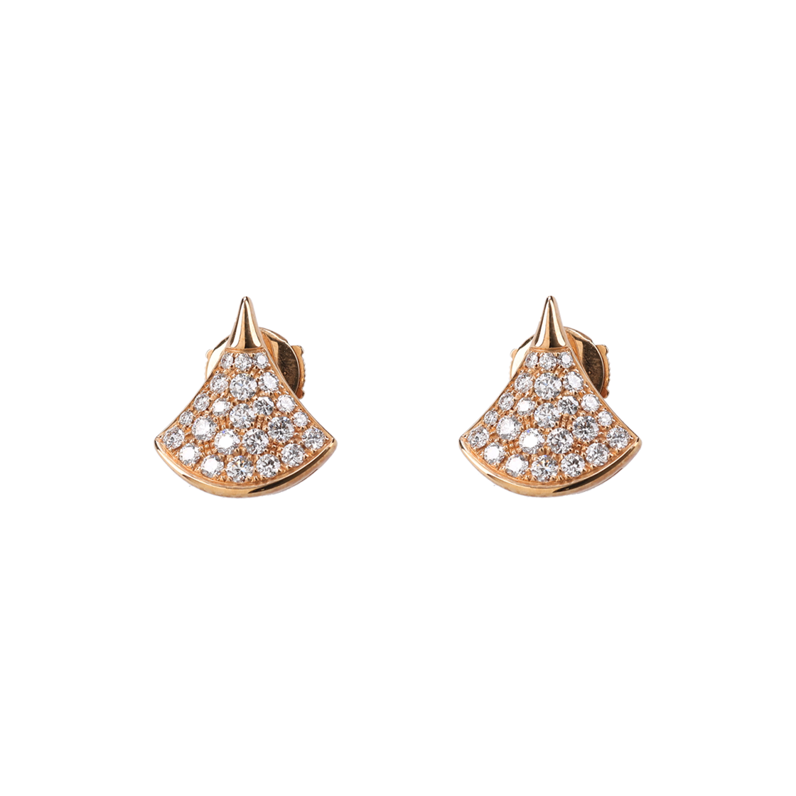IT5VOEE4NM3C Bulgari Divas' Dream Earrings 18K Pink Gold Diamond Pave Setting