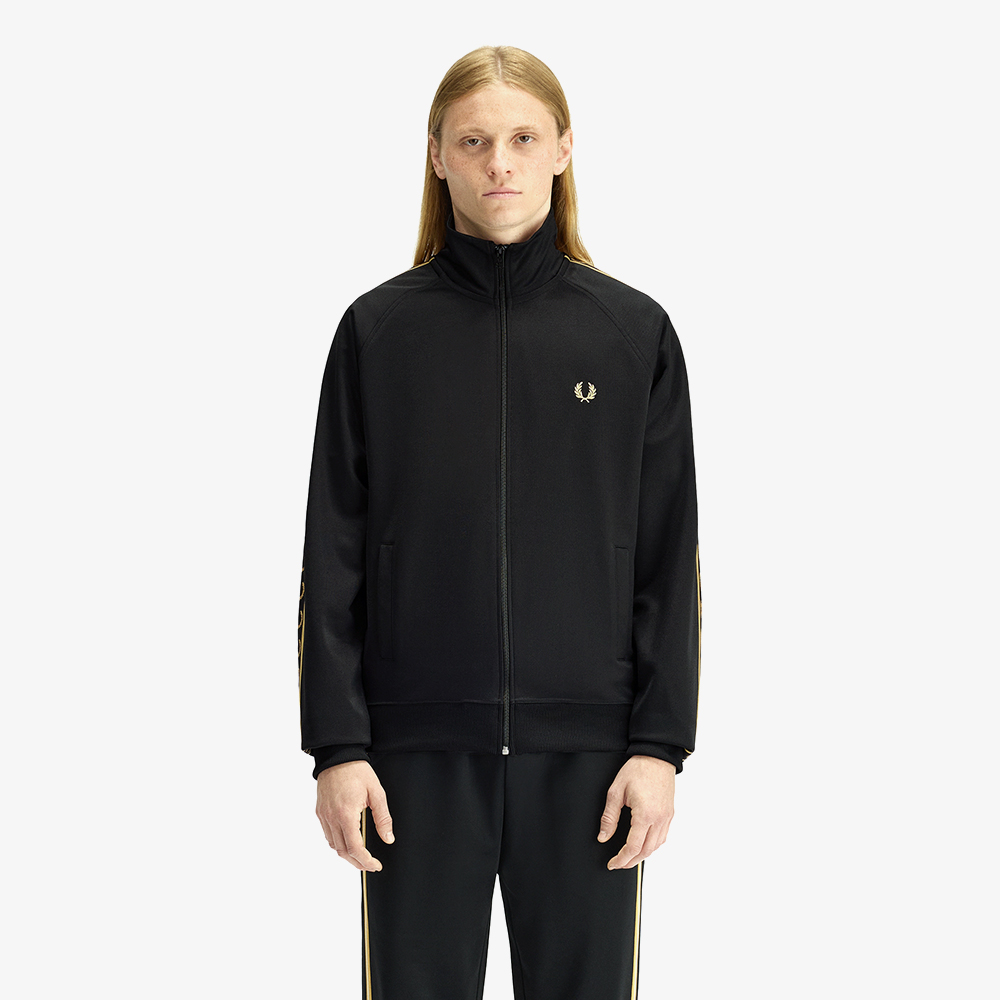 프레드페리 컨트라스트 테잎 트랙 재킷 블랙 샴페인(Fred Perry Contrast Tape Track Jacket Black Champagne) - 2