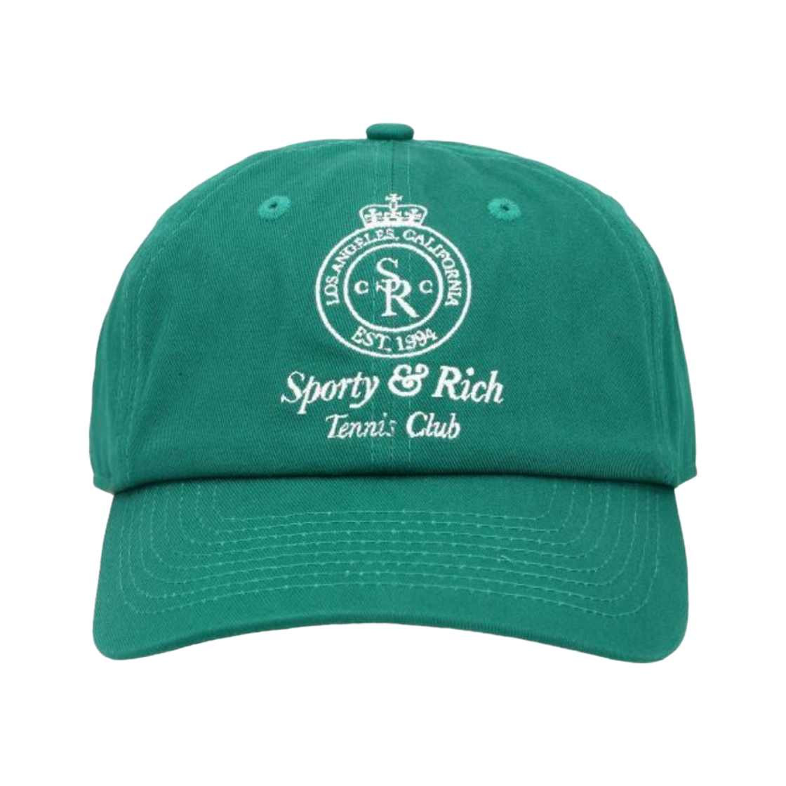 스포티 앤 리치 크라운 테니스 로고 자수 캡 알파인(Sporty & Rich Crown Tennis Logo Embroidered Cap Alpine)