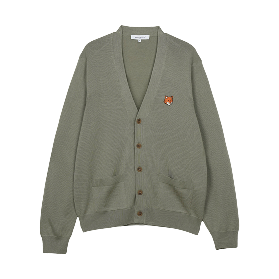PM00501KT1181-P131 [20% 쿠폰] Maison Kitsune Fox Head Merino Regular Cardigan Laurel Green