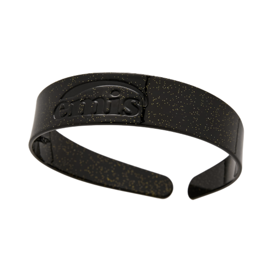 (W) 이미스 글리터 와이드 로고 헤어밴드 블랙((W) Emis Glitter Wide Logo Hairband Black) - 1