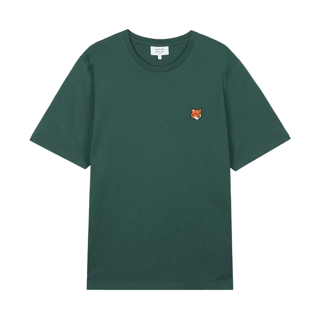 PM00107KJ7026-P399 Maison Kitsune Fox Head Regular T-Shirt Bottle Green
