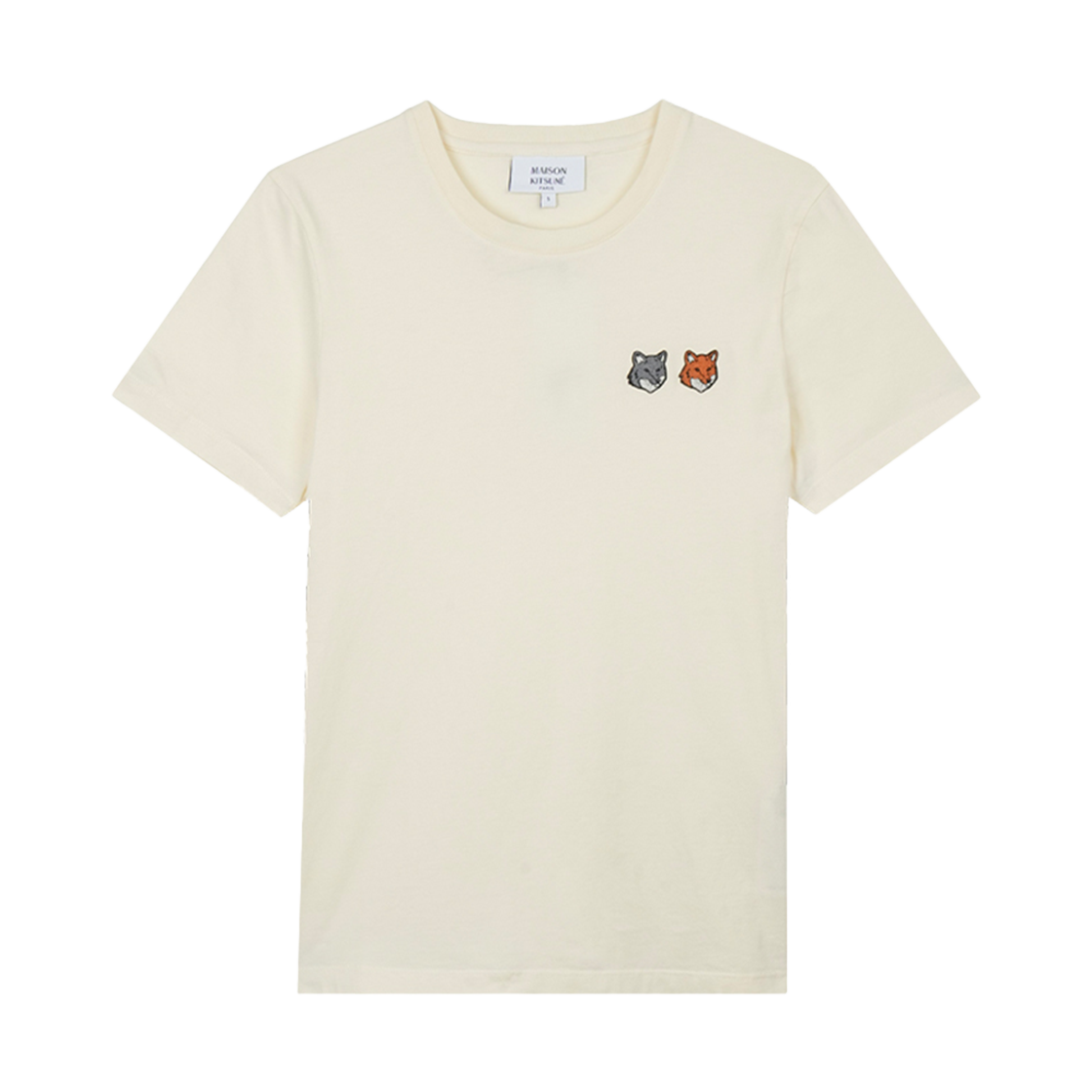 OW011CFKJ7026-P702 [20% 쿠폰] (W) Maison Kitsune Double Fox Head Regular T-Shirt Latte