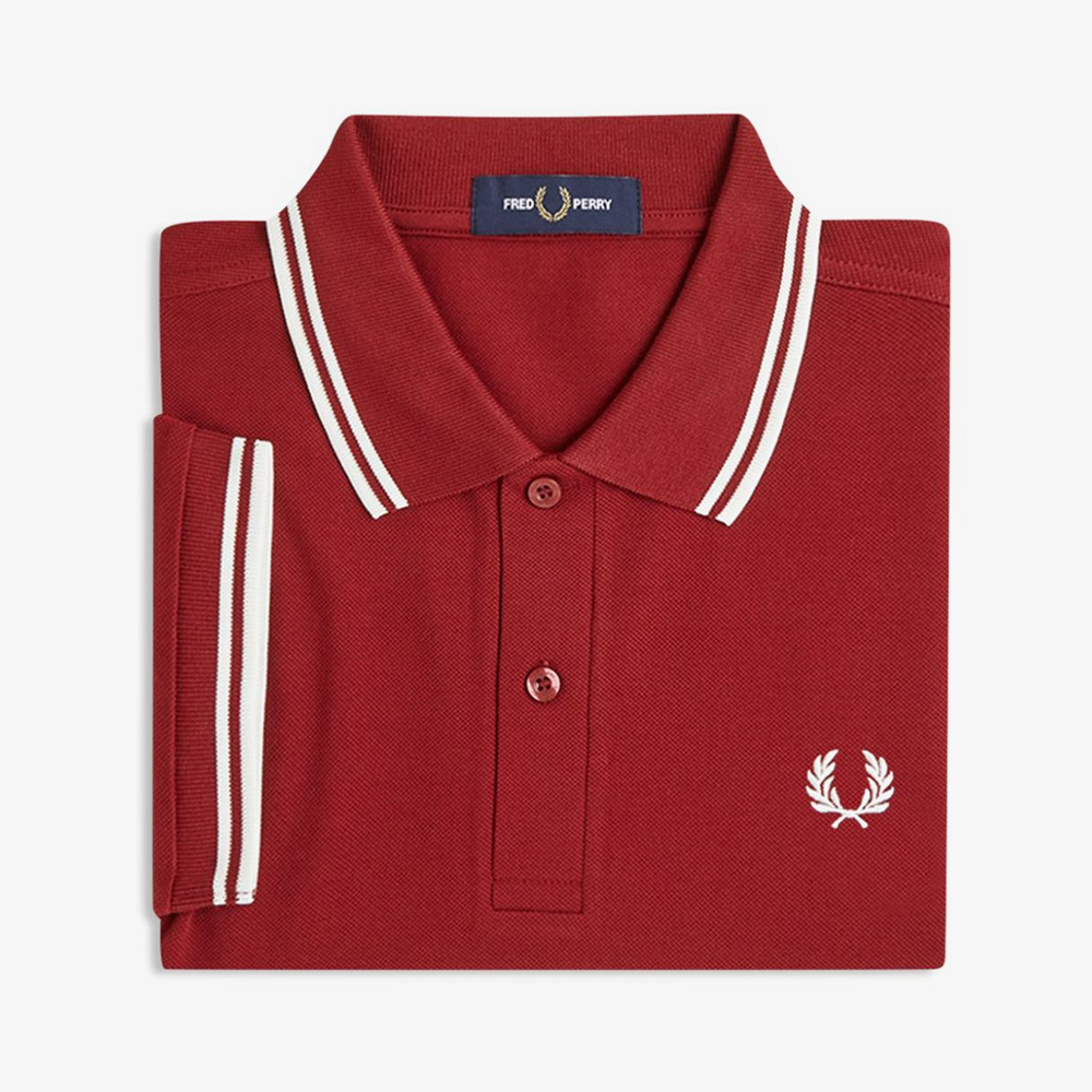프레드페리 M3600 트윈 팁 프레드페리 셔츠 번트레드 스노우화이트(Fred Perry Twin Tipped Fred Perry Shirt Burnt Red Snow White) - 6
