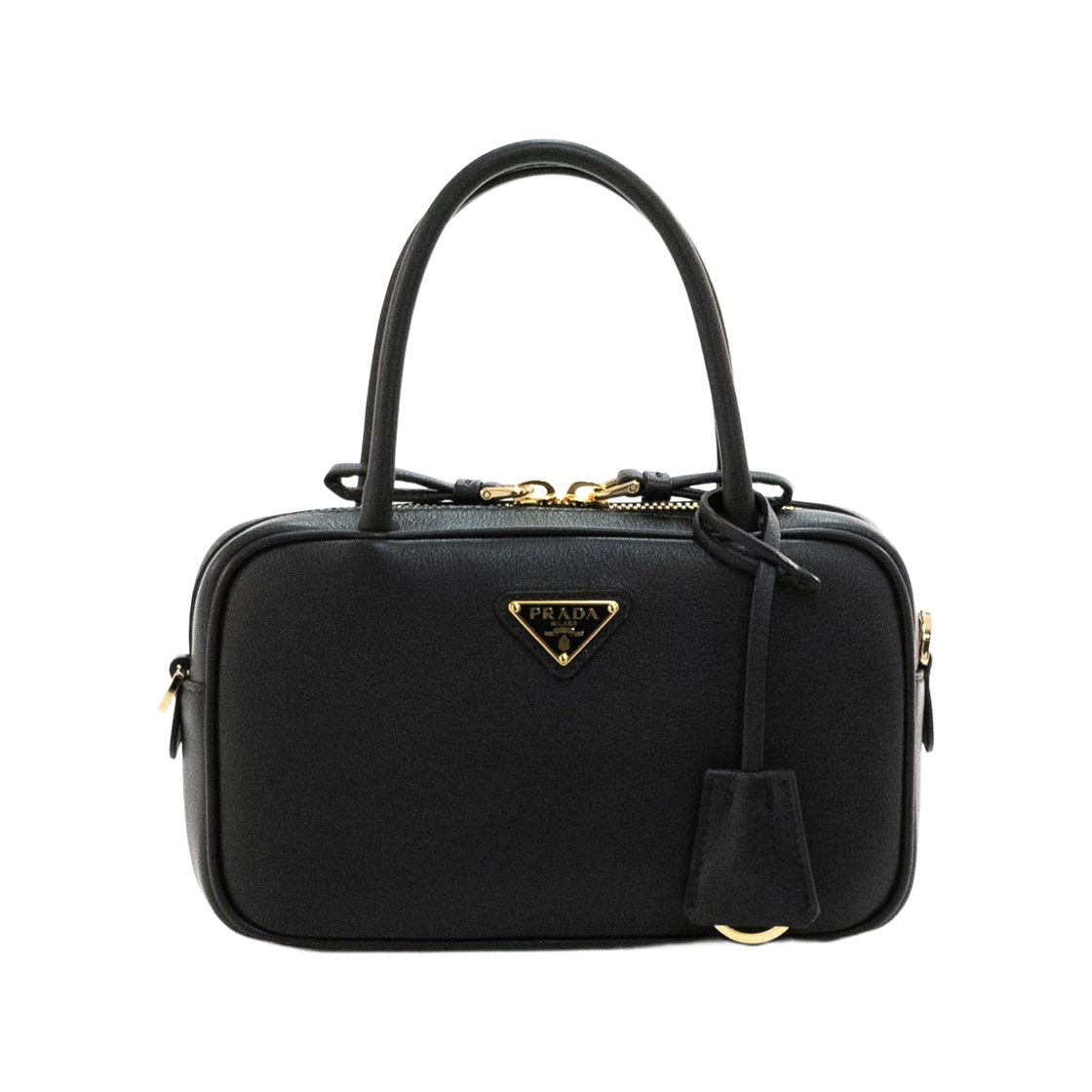 1BB152-2CYS-F0002 Prada Leather Top Handle Bag Black