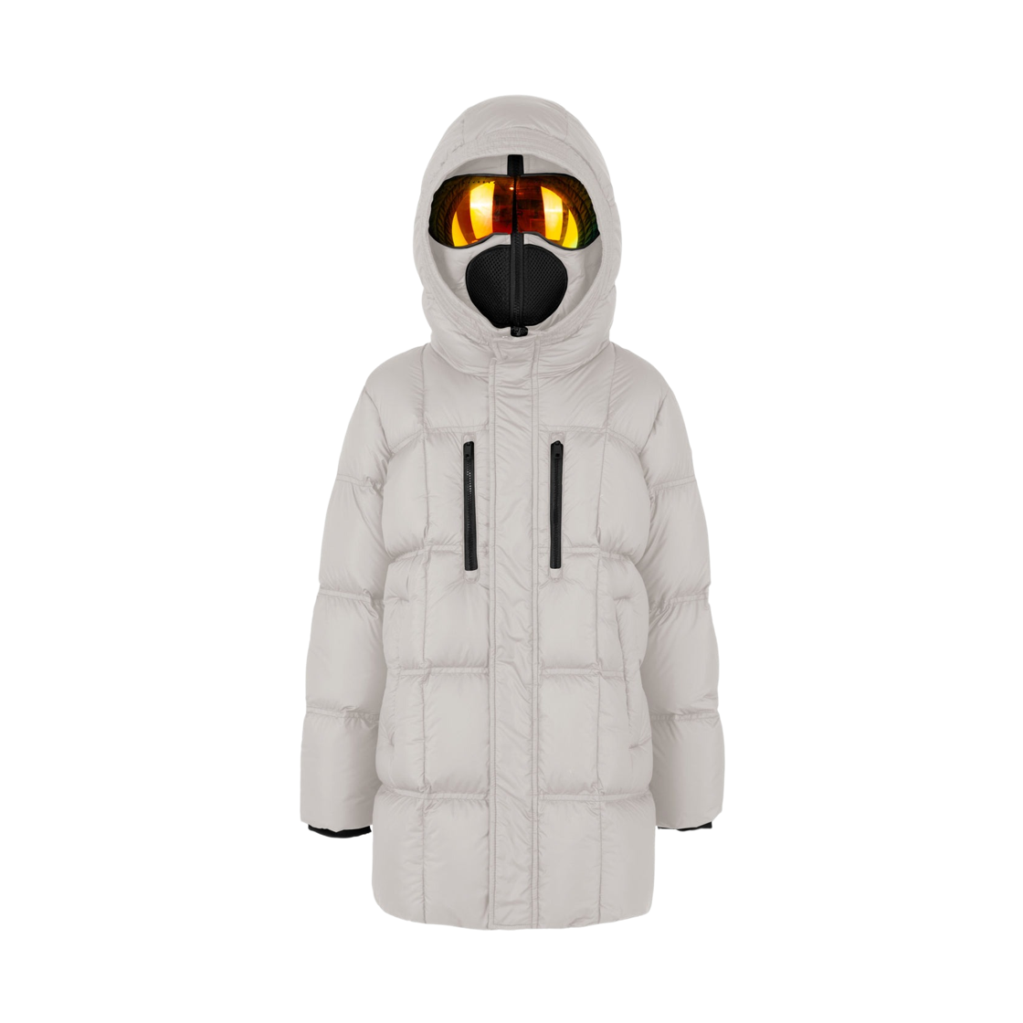 (키즈) AI 라이더스 후드 롱 다운 자켓 크리스탈 그레이((Kids) AI Riders Long Down Jacket with Hood Crystal Grey) - 1
