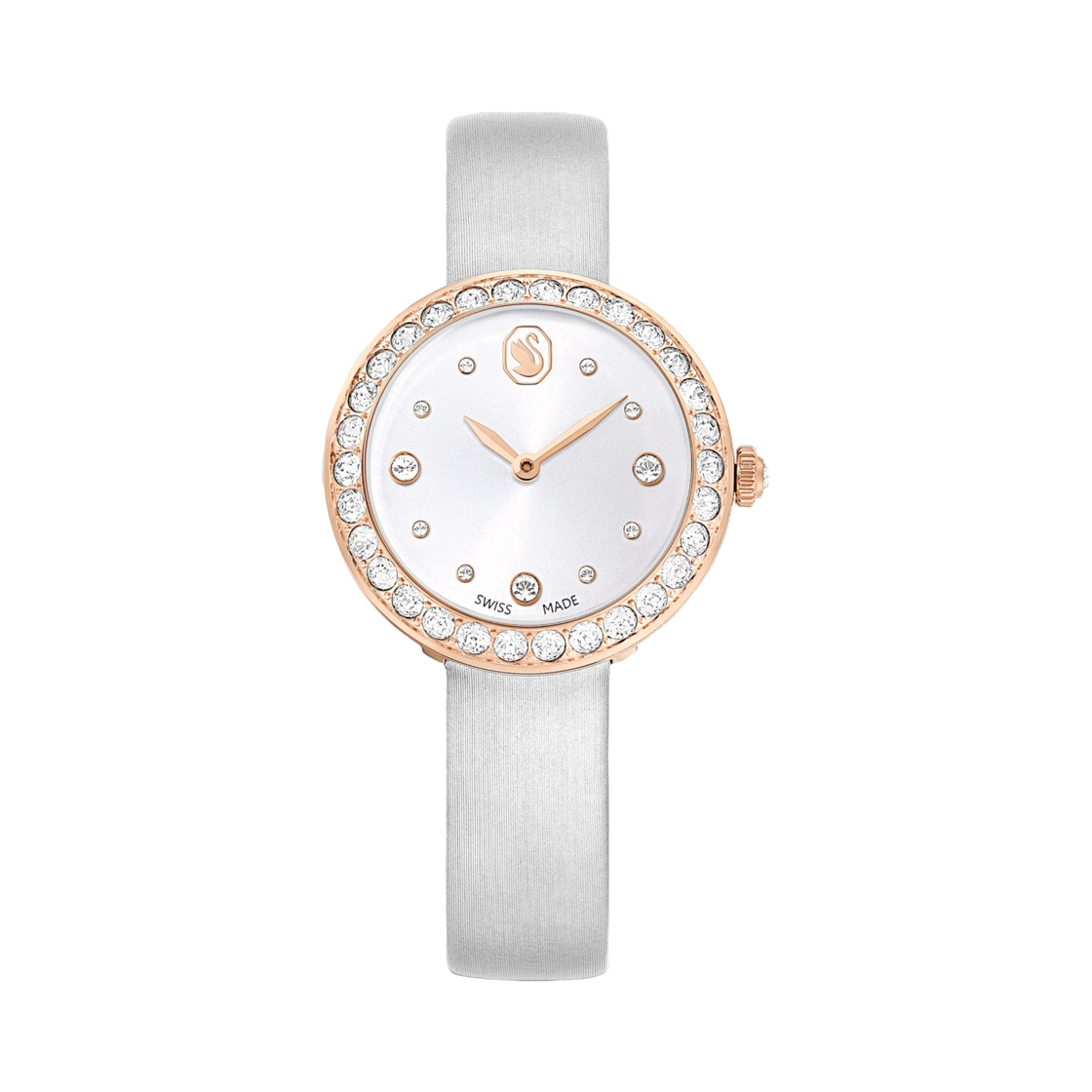 (W) 스와로브스키 매트릭스 테니스 워치 30mm 그레이 로즈 골드((W) Swarovski Matrix Tennis Watch 30mm Grey Rose Gold)