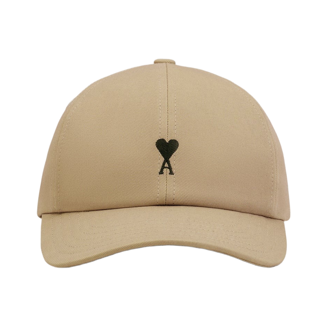 아미 스몰 하트 로고 코튼 자수 캡 토프 베이지 블랙(AMI de Coeur Cotton Embroidery Cap Taupe Beige Black)