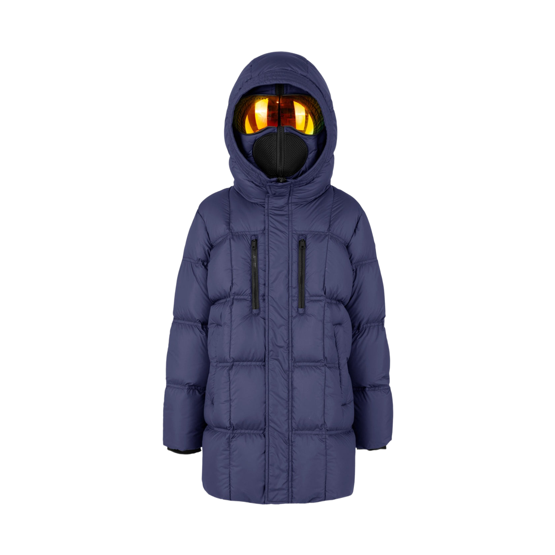 (키즈) AI 라이더스 후드 롱 다운 자켓 인피니티 블루((Kids) AI Riders Long Down Jacket with Hood Infinity Blue) - 1