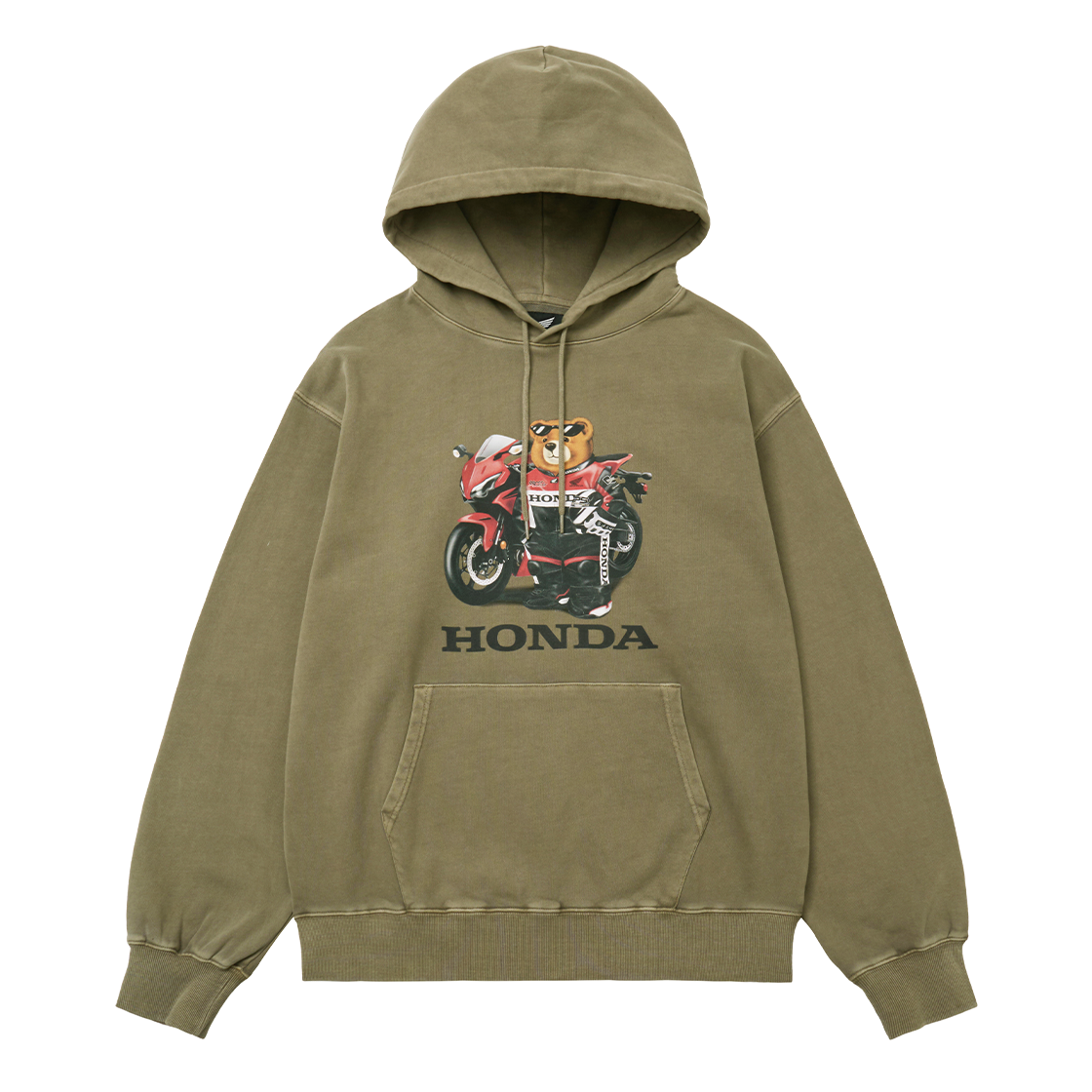 혼다 피그먼트 레이싱 베어 후디 카키(Honda Pigment Racing Bear Hoodie Khaki) - 1