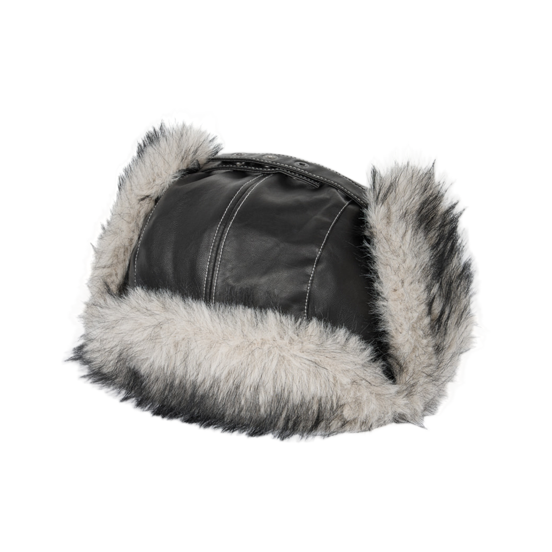 아캄 바이커 레더 이어플랩 햇 블랙(Aakam Biker Leather Earflap Hat Black) - 2
