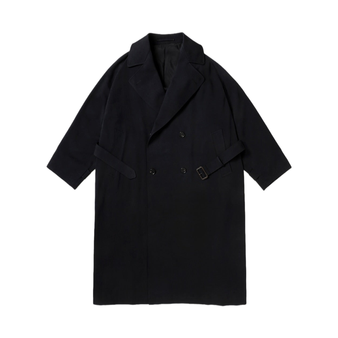 아프레쎄 맥시 렝스 코튼 실크 트렌치 코트 블랙 - 26SS(A.Presse Maxi Length Cotton Silk Trench Coat Black - 26SS) - 1