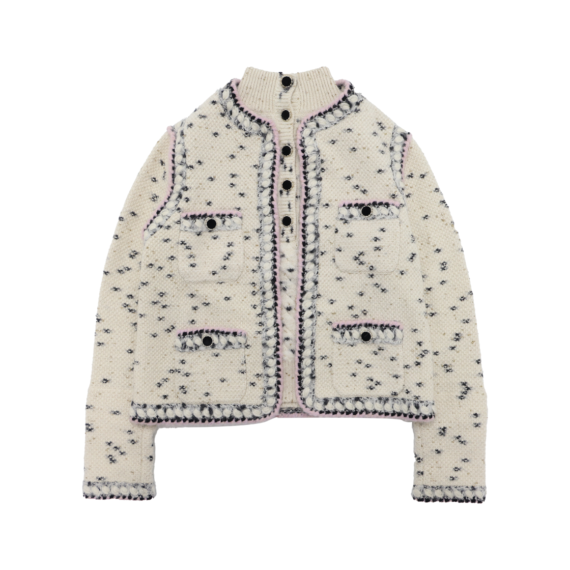 IT8WEV22GCBU Chanel Cashmere Cardigan Set in Ecru