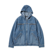 GU x Undercover Undercover Denim Zip-Up Hoodie Blue