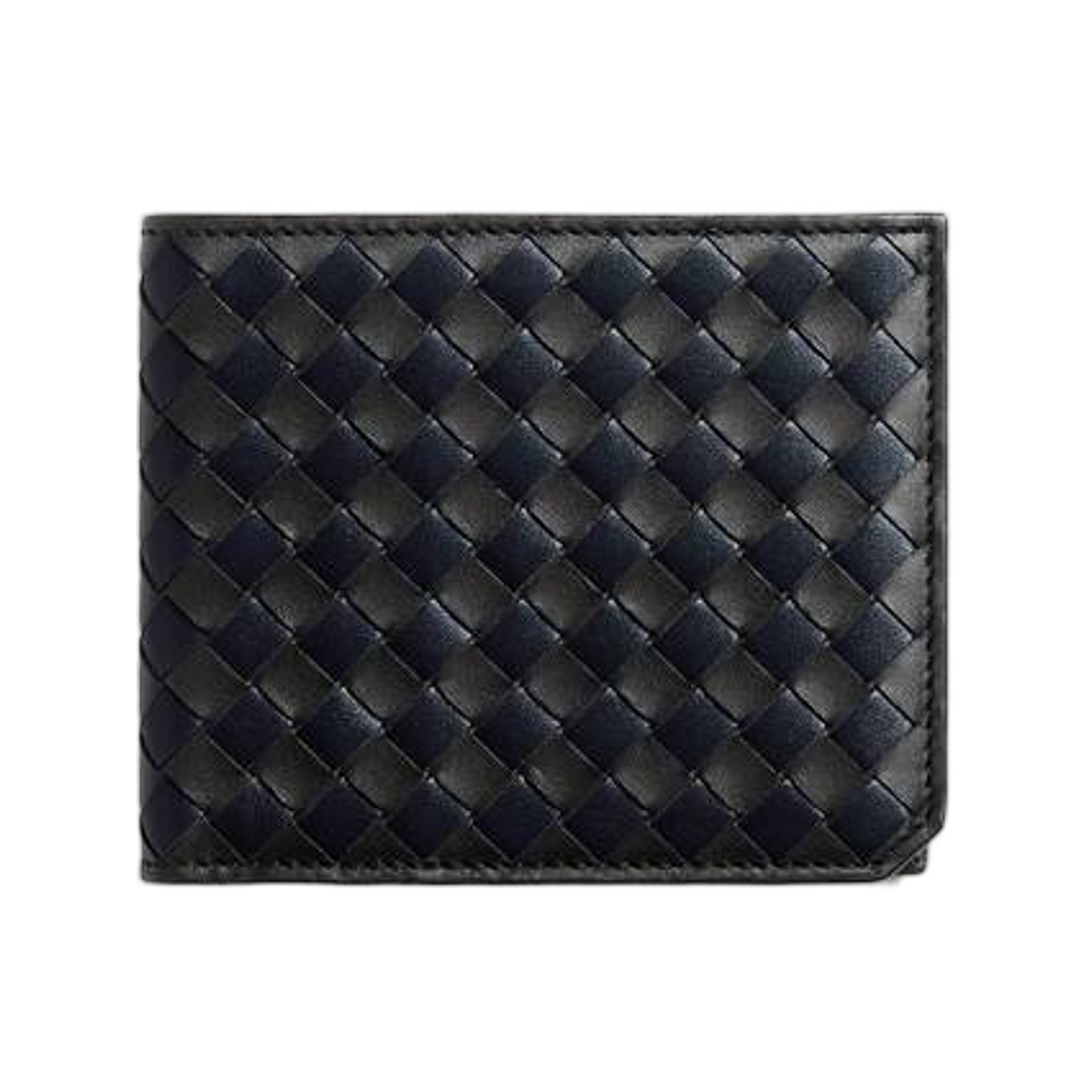 796966V5I411126 Bottega Veneta Intrecciato Piccolo Bi-Fold Wallet Black Midnight