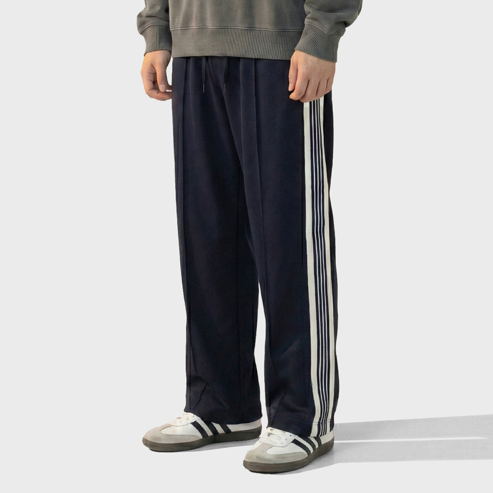 랩트웰브 사이드라인  레직기 와이드 트랙 팬츠 네이비(LAB TWELVE Sideline Crease Wide Track Pants Navy) - 2