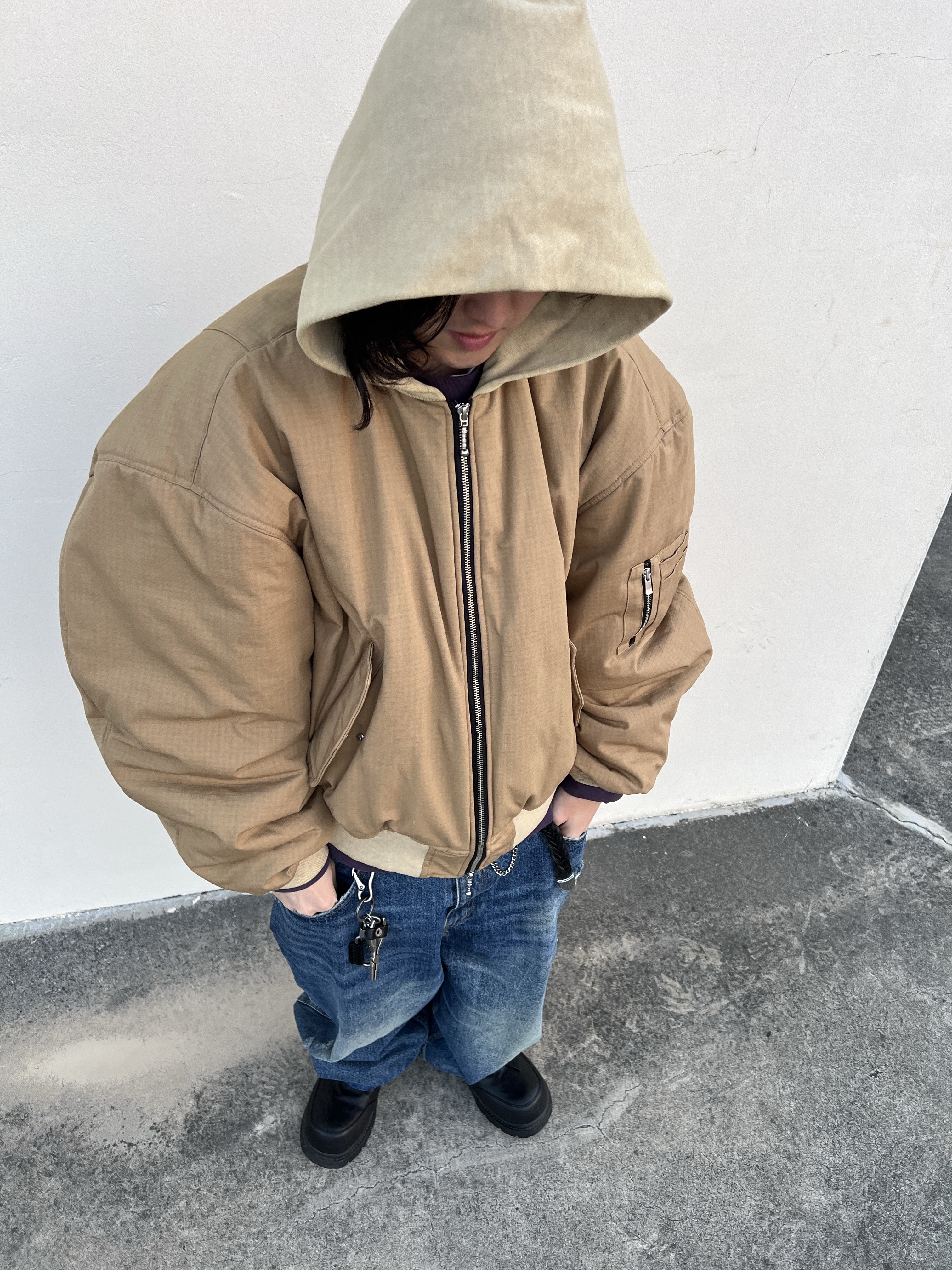 Nonnod Double pocket Japanese Denim Mid Blue, Nonnod Double Pocket Japanese Denim Mid Blue 착용 스타일 - 2