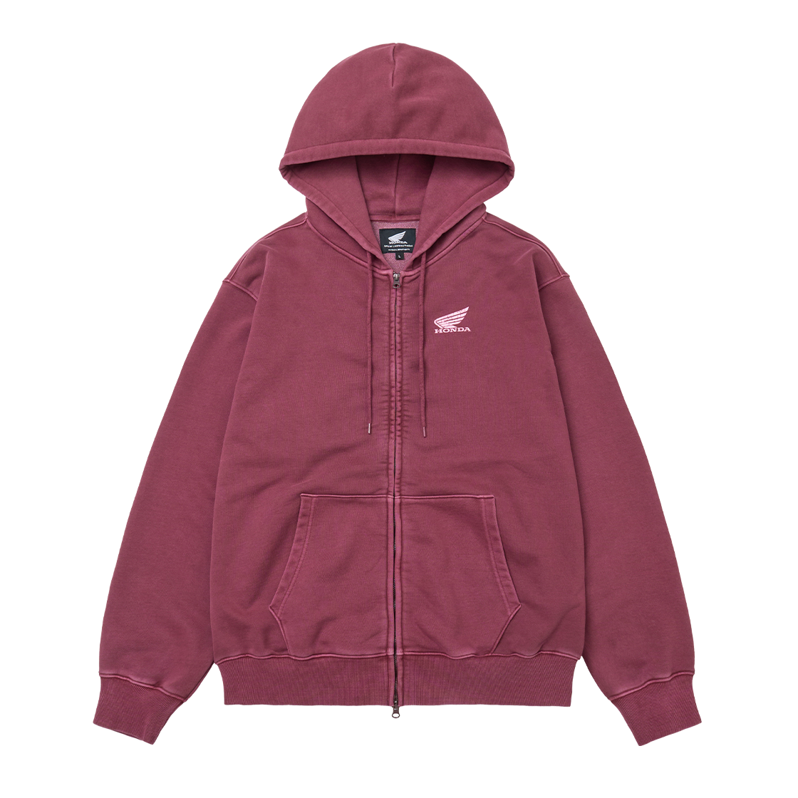 HGS1HZ301BRD Honda Pigment Scratch Logo Hoodie Zip-Up Red