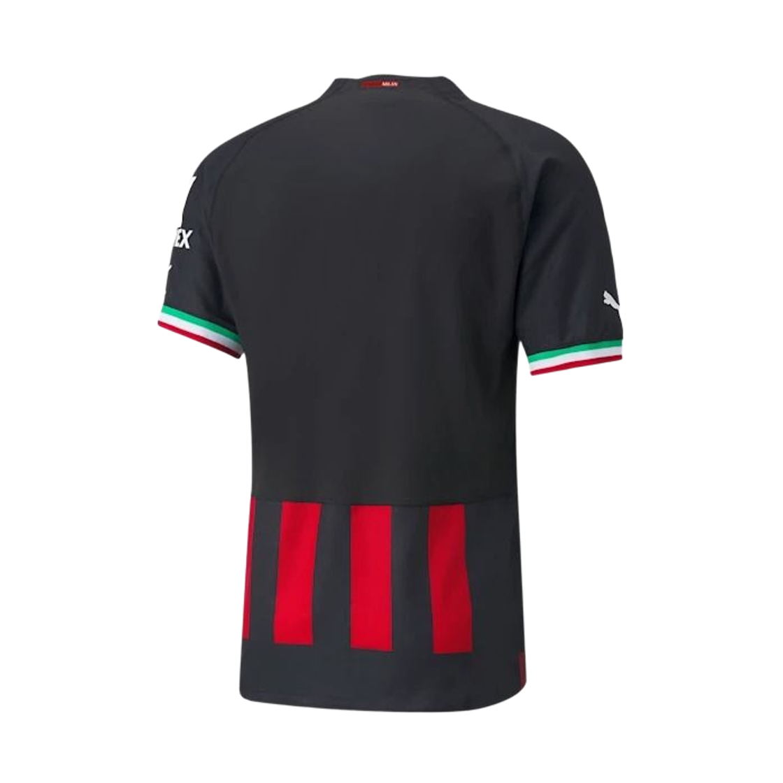 푸마 AC 밀란 2022/23 어센틱 홈 저지 블랙 탱고 레드 (논 마킹 버전)(Puma AC Milan 2022/23 Authentic Home Jersey Black Tango Red (Non Marking Ver.)) - 2