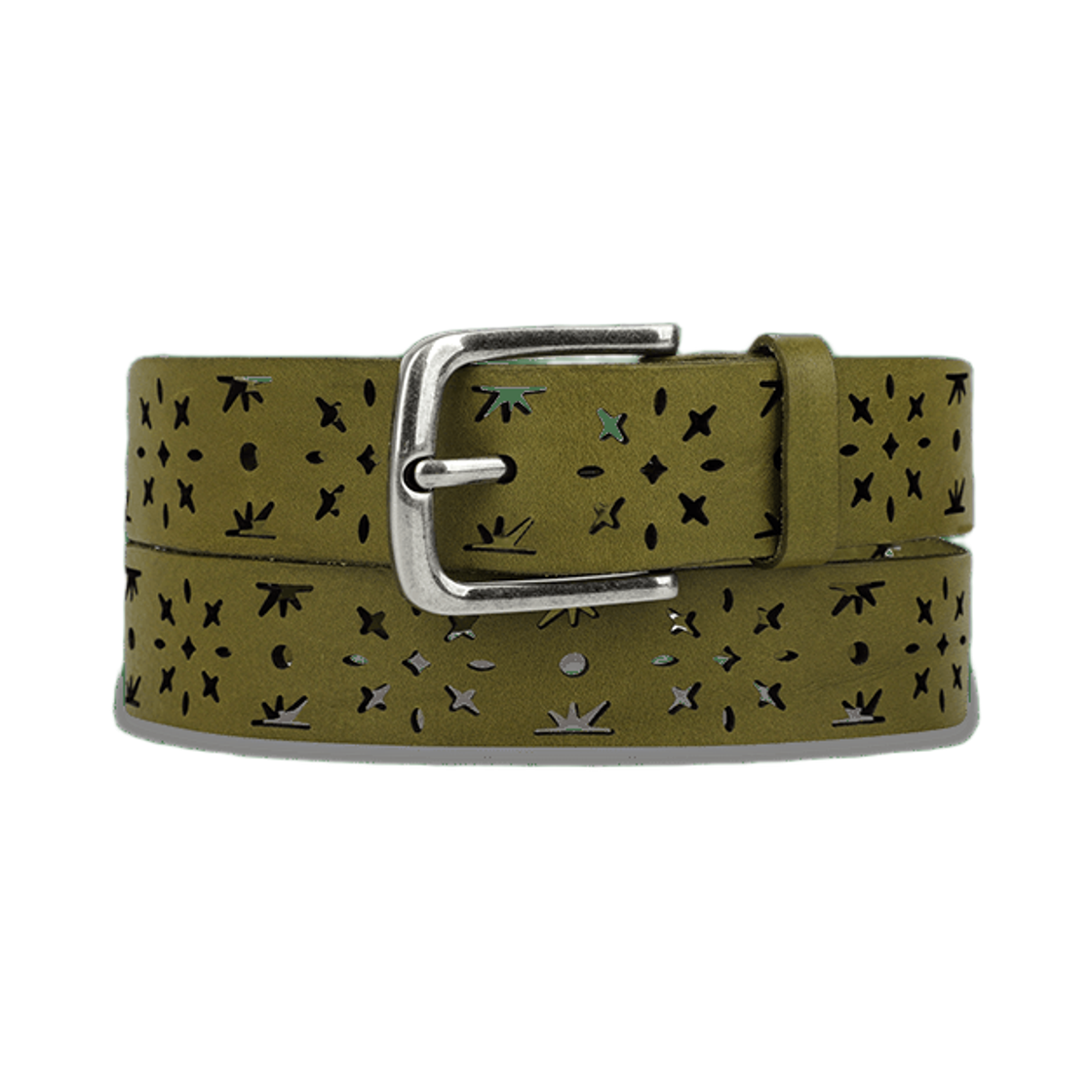 SL261LACBT01IM [트리플적립]SUNLOVE Punching Leather Belt Lime