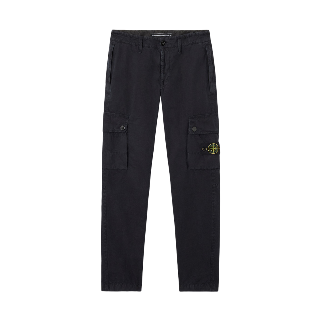 L1S1531000-53S00WA-V0120 Stone Island 3100053 Brushed Organic Cotton Canvas Old Effect Slim-Fit Cargo Trousers with Zip Pockets Navy Blue - 26SS