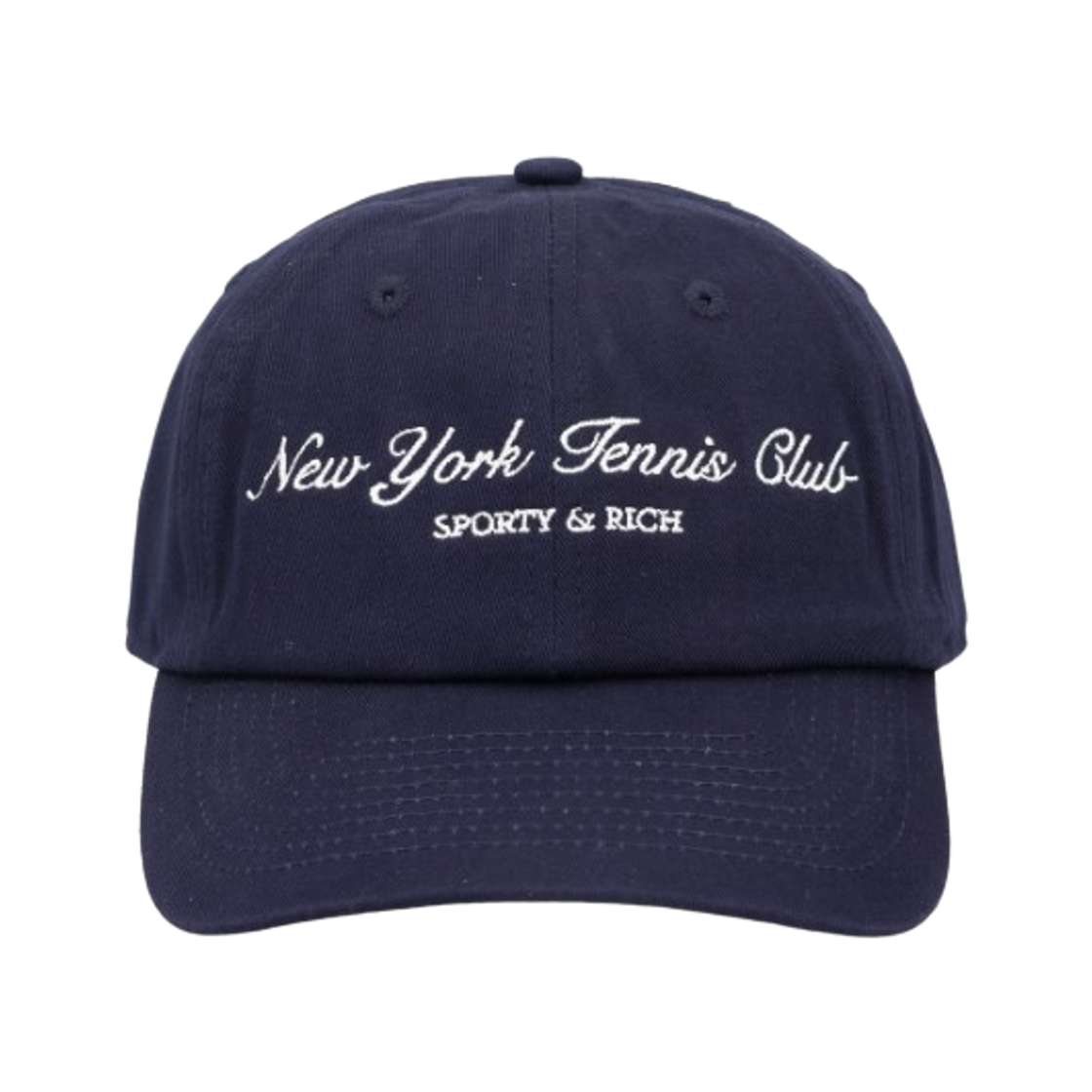 AC040621402BL Sporty & Rich NY Tennis Club Logo Embroidered Cap Dark Navy