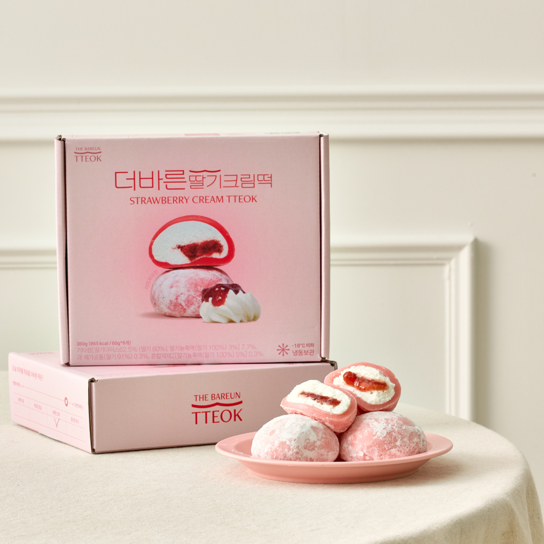 더바른떡 딸기크림떡 (60g * 6개입) 1박스(THE BAREUN TTEOK Strawberry Cream Tteok (60g *6EA) 1Box) - 5