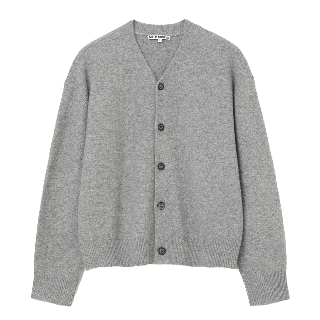 밀로 아카이브 크롭 무브 브이넥 가디건 멜란지 그레이(Millo Archive Crop Move V-Neck Cardigan Melange Gray)