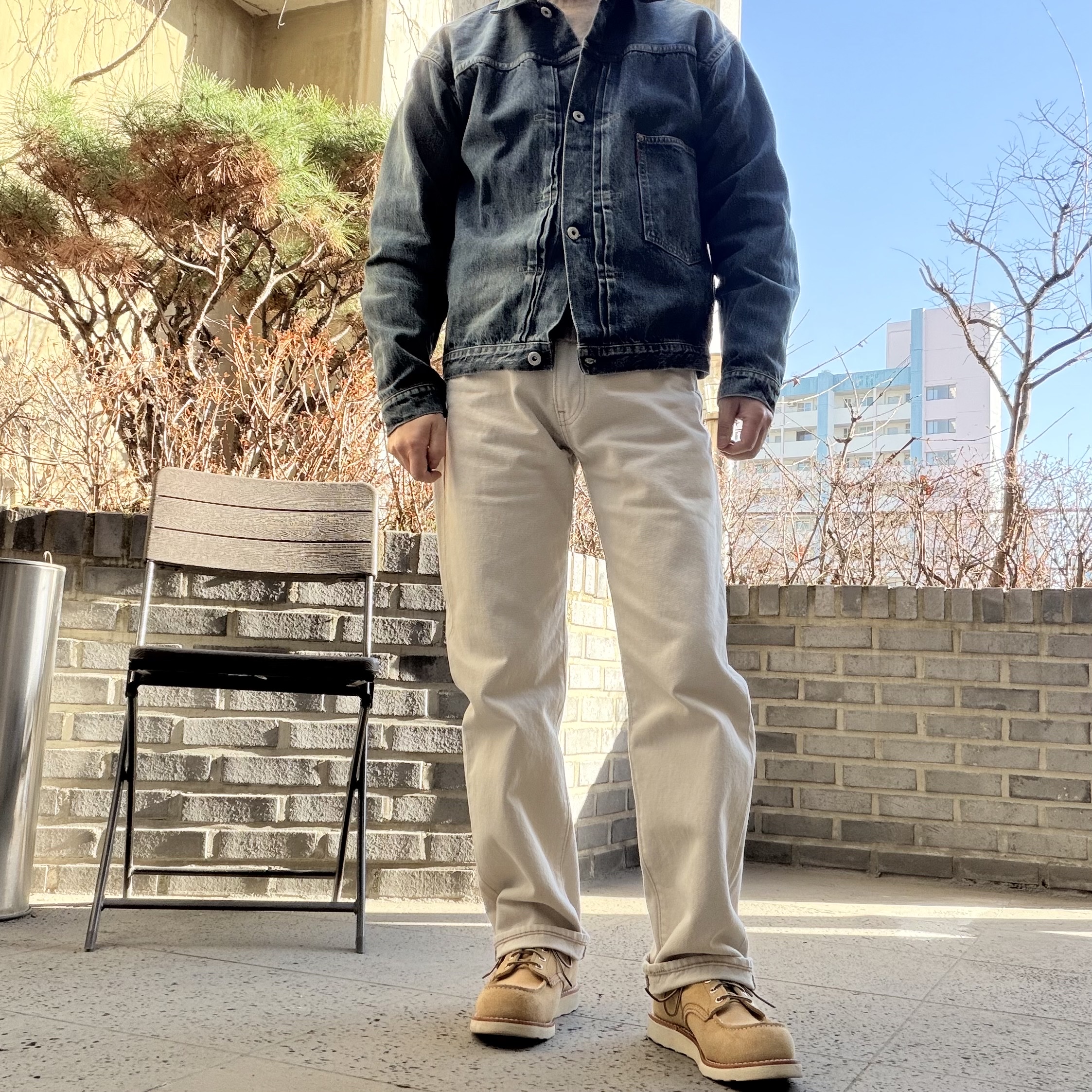 Red Wing 6 Inch Classic Moc Toe 8833 Hawthorne Abilene Roughout - D, Levi's Vintage Clothing S506XX 1944 Jacket Indigo 착용 스타일
