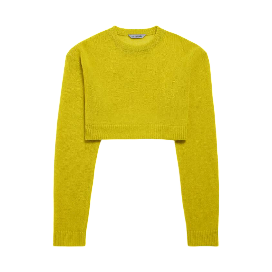 870686T41527060 (W) Balenciaga Cropped Crewneck In Dark Yellow
