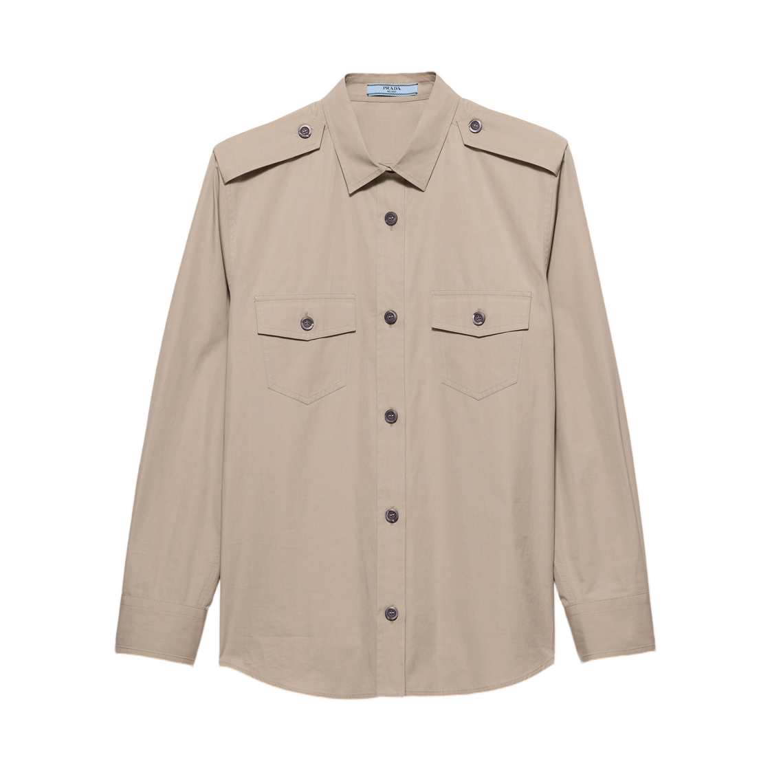 P431J-1XV2-F0A08 (W) Prada Cotton Poplin Shirt Limestone