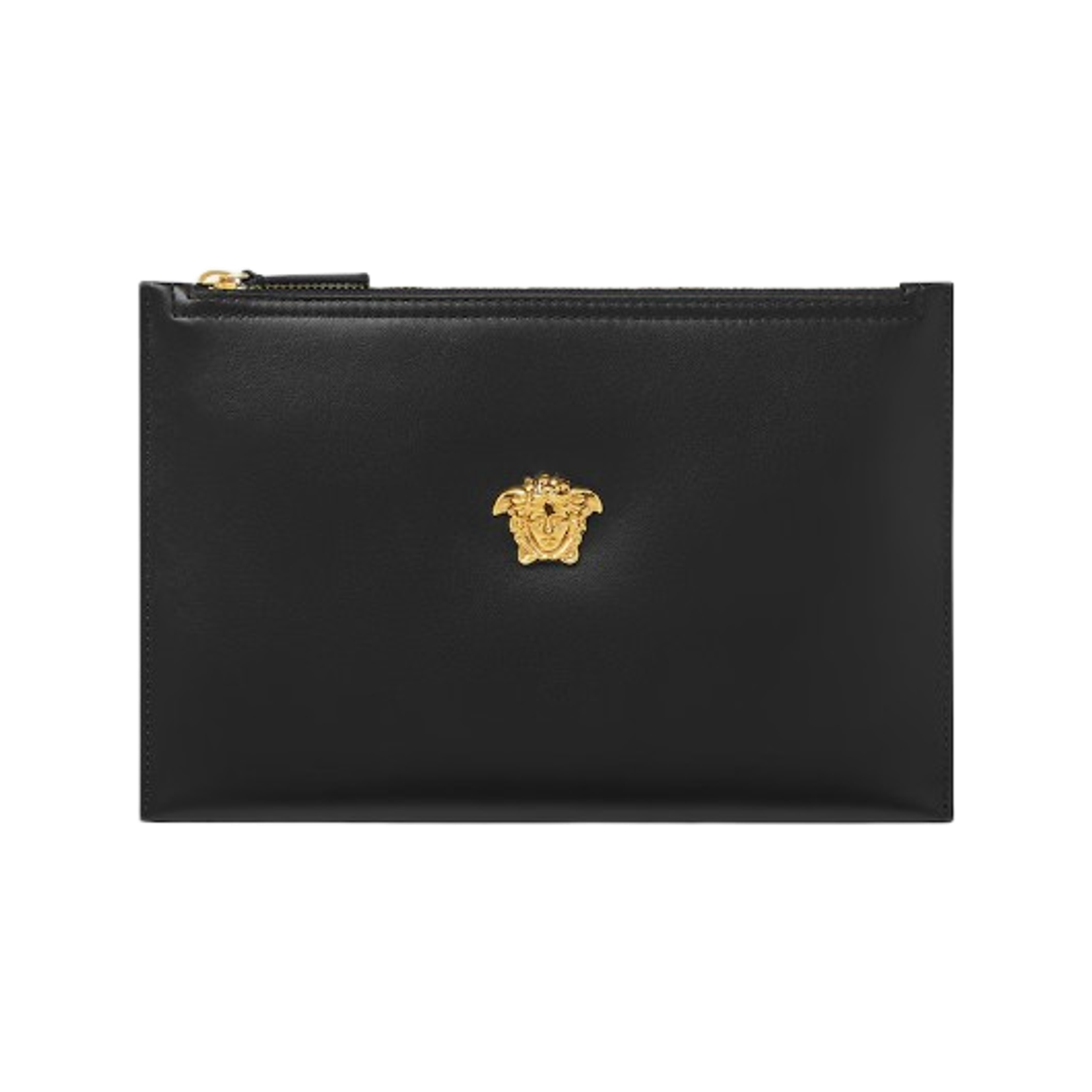 1020232-1A14675-1B00V Versace La Medusa Leather Pouch Black Gold