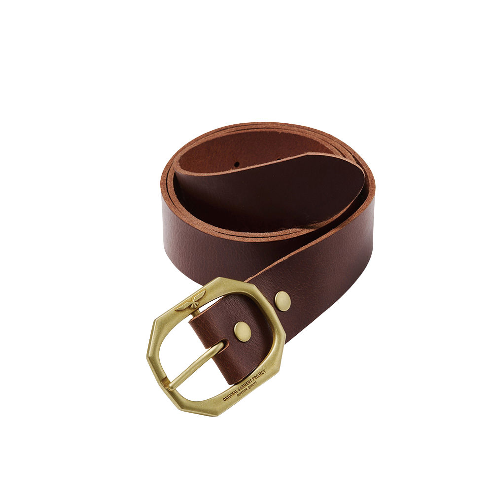 오가프 골든 시그니처 레더 벨트 브라운(OGARP Golden Signature Leather Belt Brown)