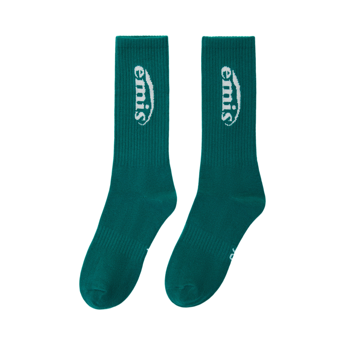(W) 이미스 뉴 로고 자카드 삭스 그린((W) Emis New Logo Jacquard Socks Green) - 1