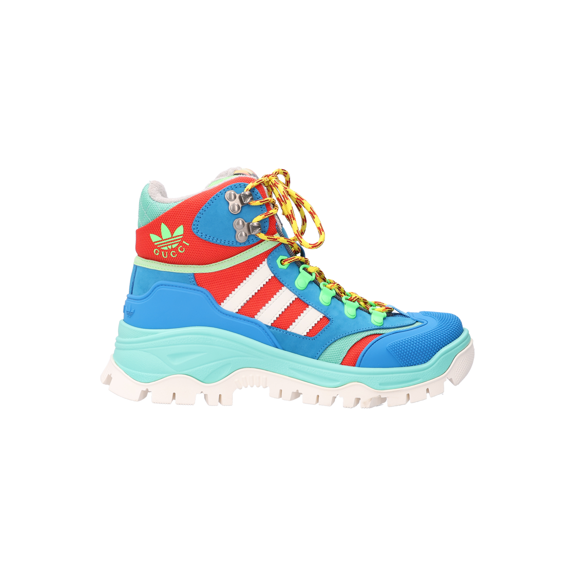 구찌 x 아디다스 721392 레이스업 부츠 멀티컬러 38(Gucci x Adidas Multi-Color Lace-Up Boots 721392 Size 38) - 1