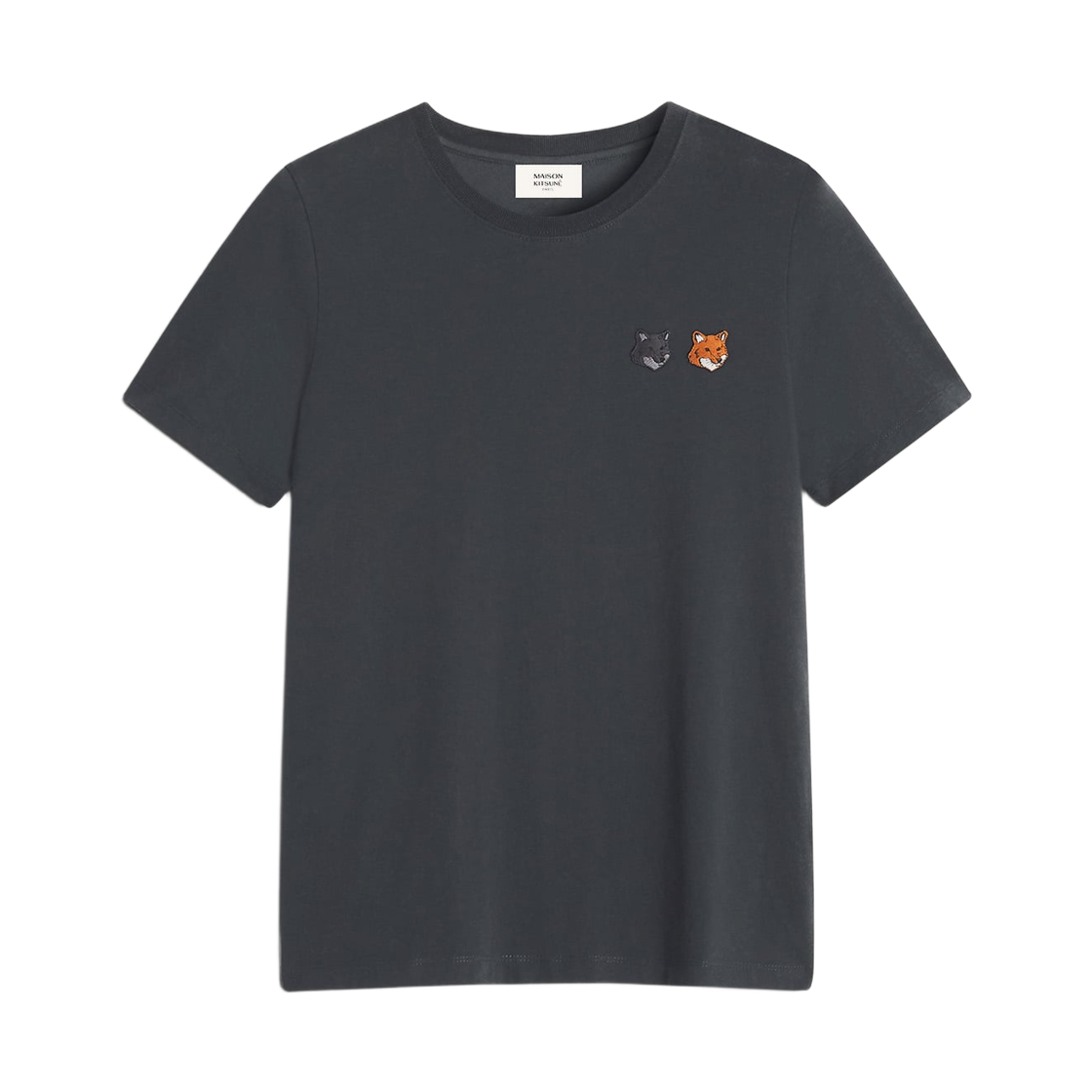 OW011CFKJ0008-P190 / OW011CFKJ7026-P190 (W) Maison Kitsune Double Fox Head Regular T-Shirt Anthracite