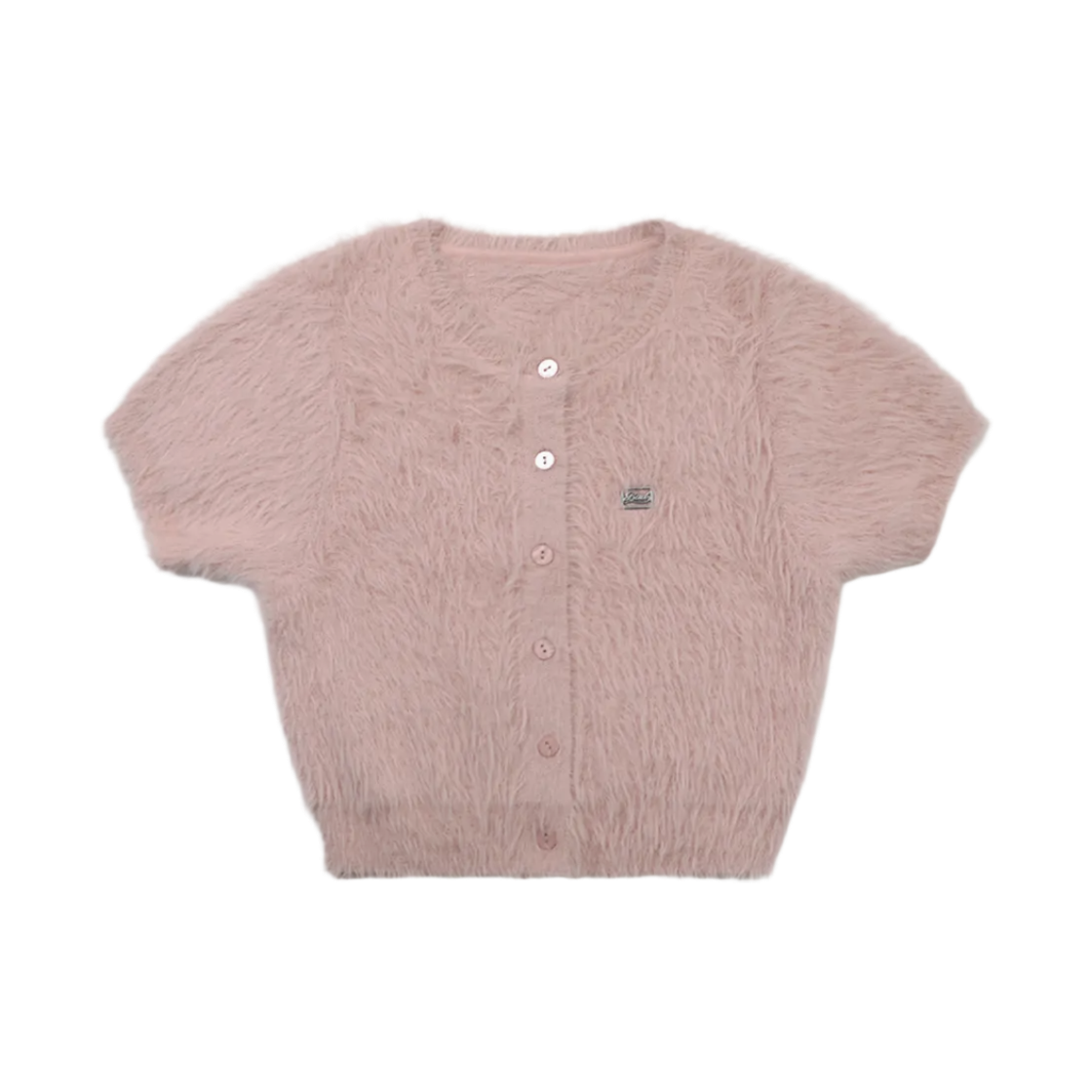 - (W) Bad Blood BS Mohair Round Short Sleeve Cardigan Pink