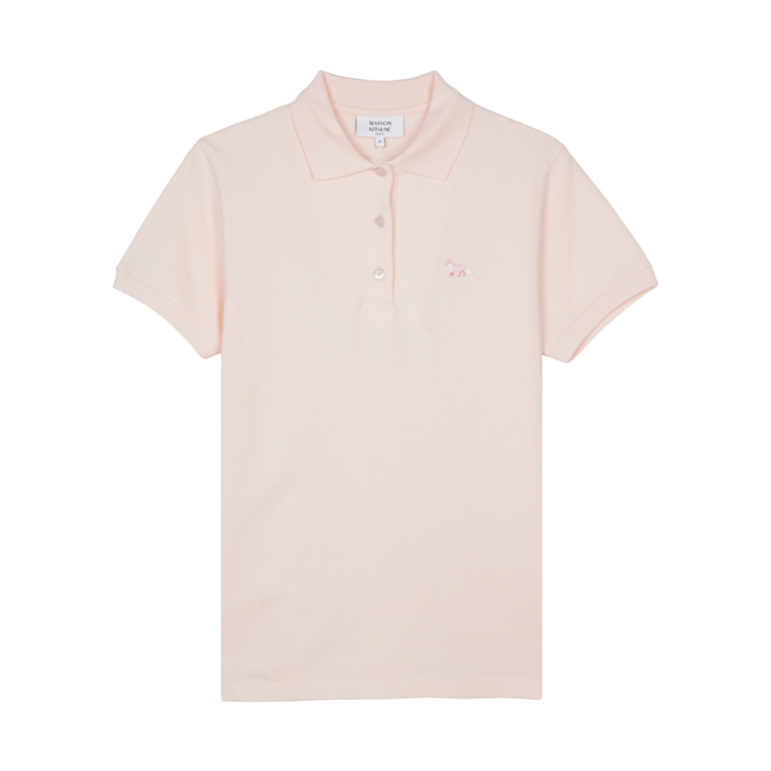 MW00202KJ7010-0140 (W) Maison Kitsune Baby Fox Patch Regular Polo Rosewater