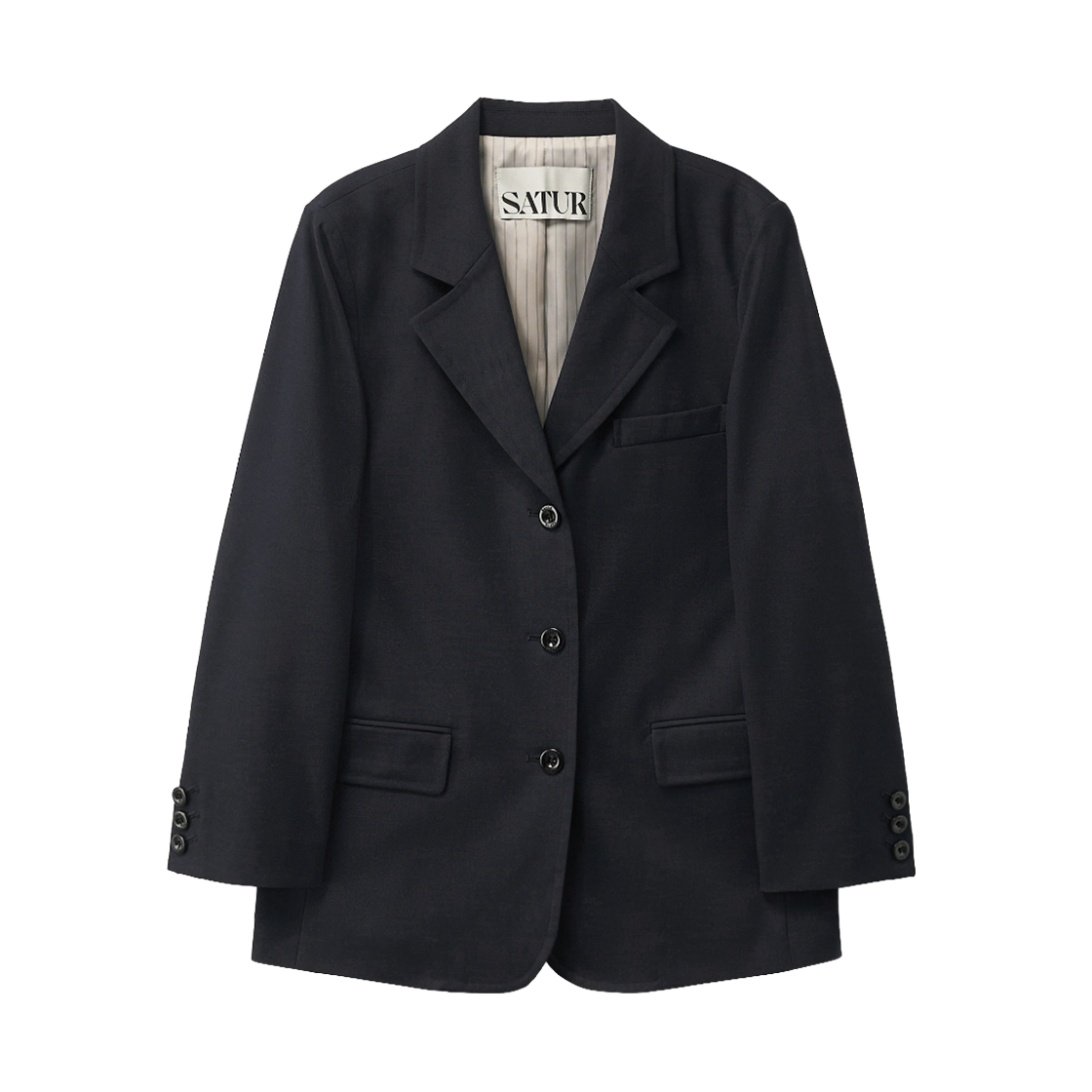세터 우먼 쓰리 버튼 싱글 블레이저 네이비(SATUR W 3-Button Single Blazer Navy)