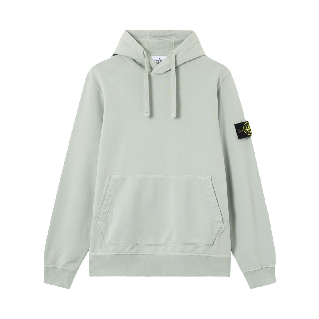 L1S1561000-62S0051-V0055 Stone Island 6100062 Organic Cotton Fleece Regular-Fit Hooded Sweatshirt with Pouch Pocket Sage Green - 26SS
