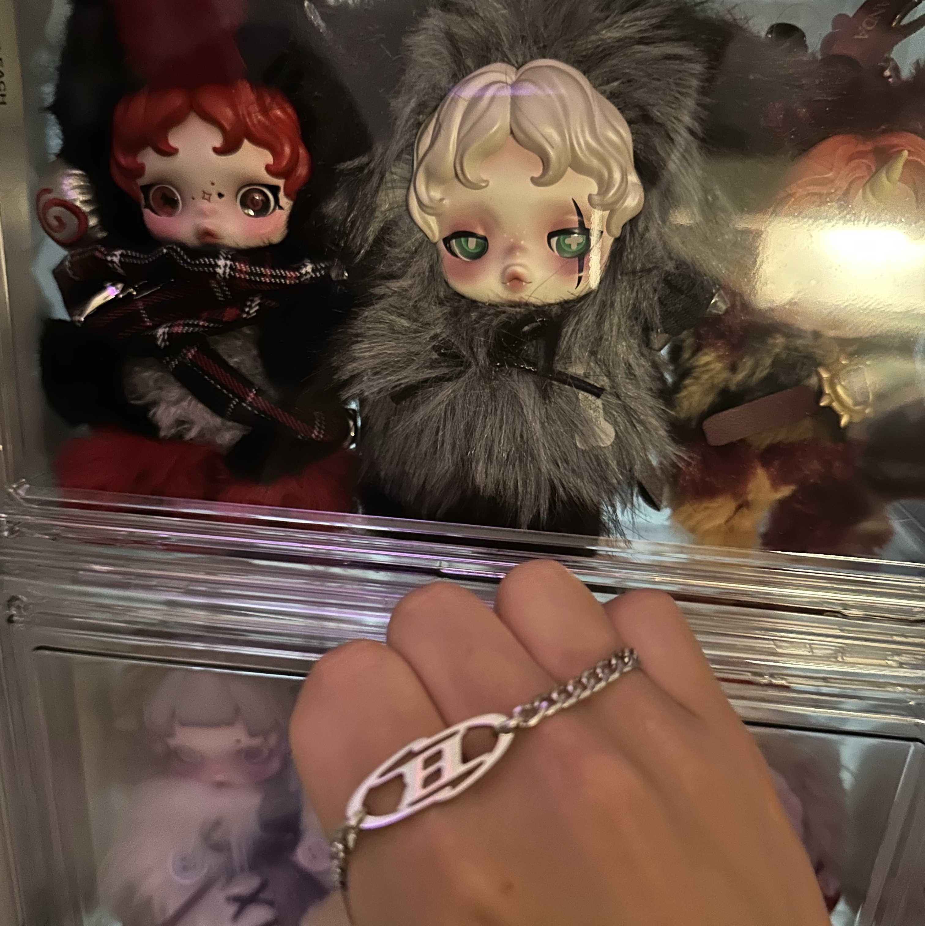 BORN TO WIN Surgical Steel B Logo Bracelet Silver, Pop Mart Have A Good Run Series Plush Pendant Rising Star (Opened Case) 착용 스타일